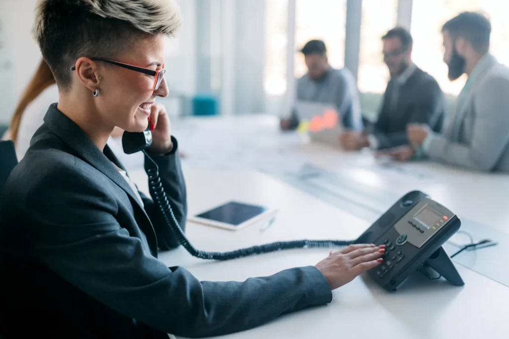 VoIP phone service Fort Lauderdale”—ideal for illustrating collaborative, modern office setups benefiting from VoIP